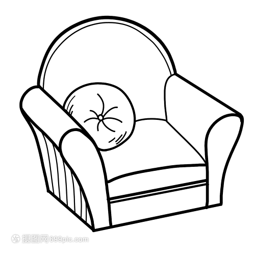 沙发简笔画线稿